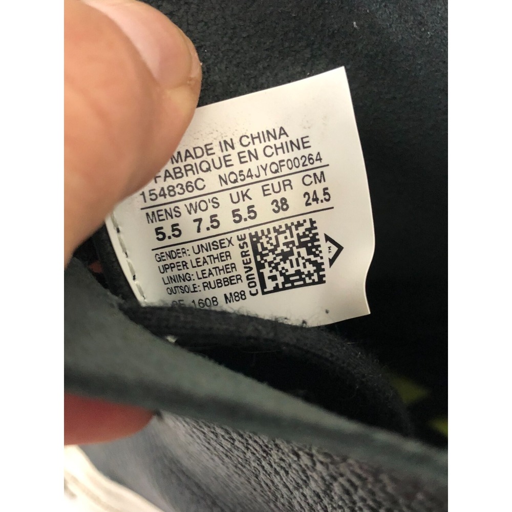 Converse Chuck Taylor All Star Women's Sneaker‎ Black Leather High 7.5 Casual - Picture 6 of 6